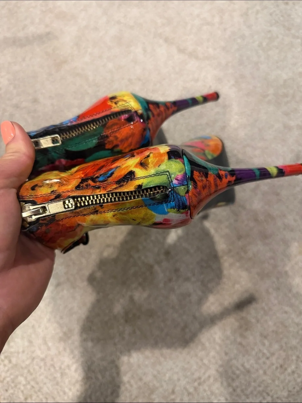 Steve Madden Stilettos heels Multicolor rainbow tie dye lace up colorful size 9
